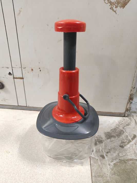 Hand-press vegetable and fruit chopper